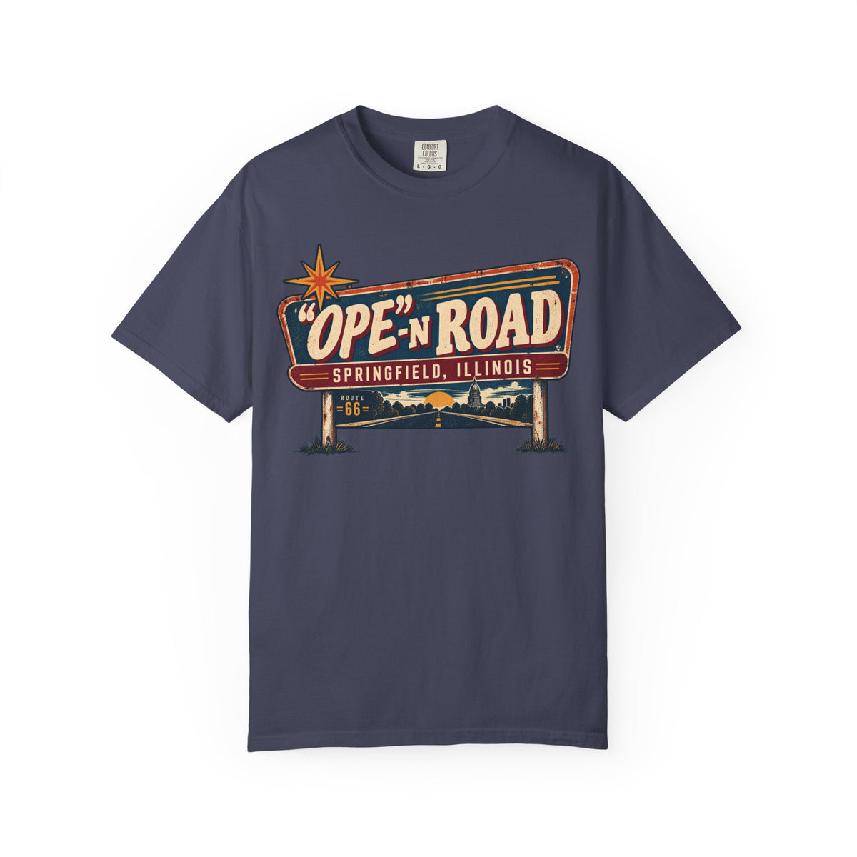 Ope-n Road Wide Vintage Road Sign T-Shirt