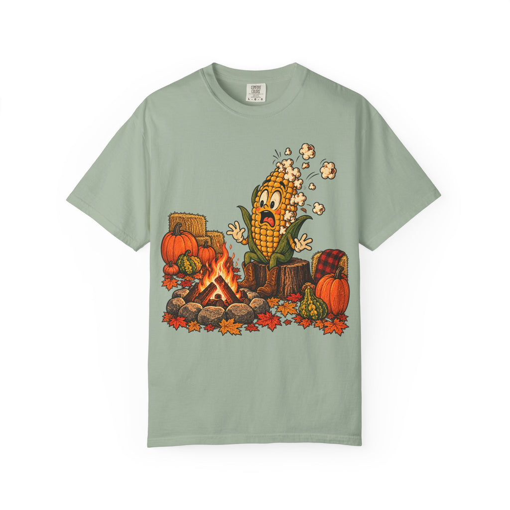 Corn Popping By Bonfire T-Shirt
