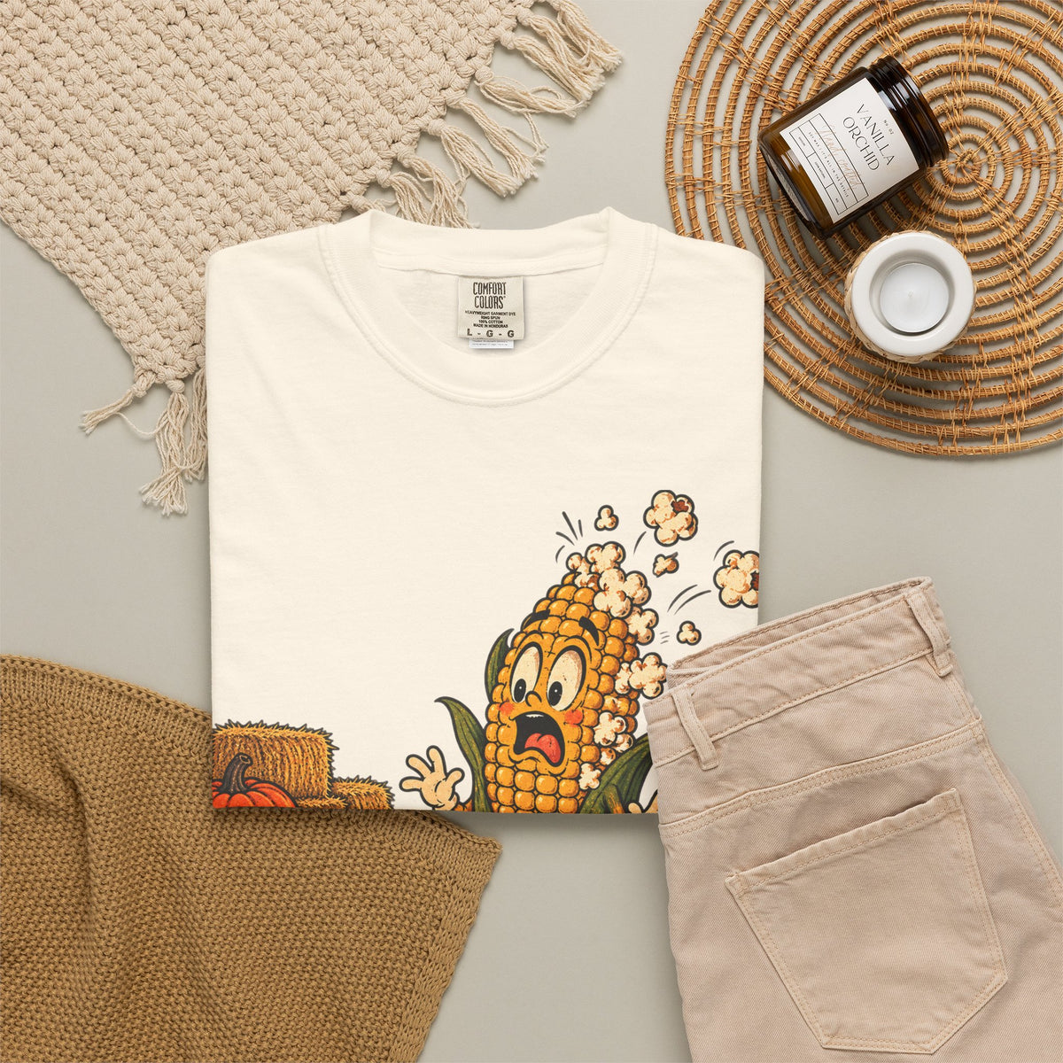 Corn Popping By Bonfire T-Shirt
