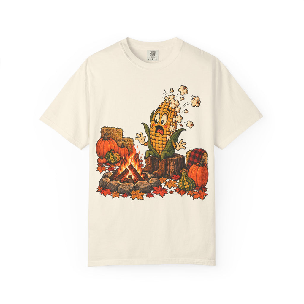 Corn Popping By Bonfire T-Shirt