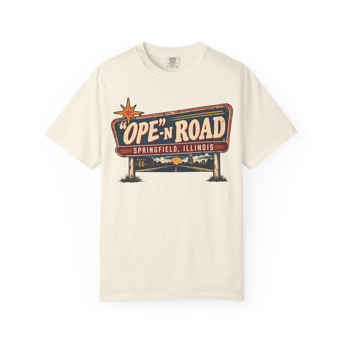 Ope-n Road Wide Vintage Road Sign T-Shirt