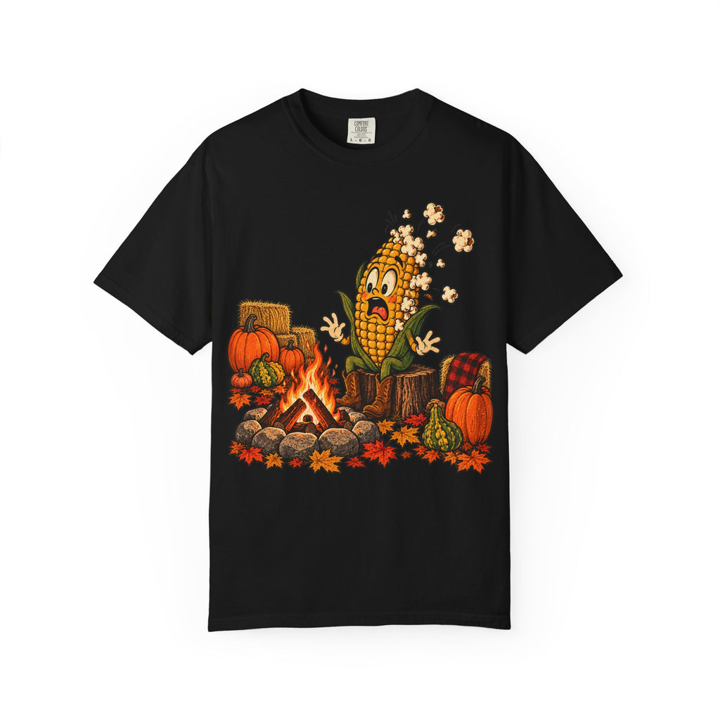 Corn Popping By Bonfire T-Shirt
