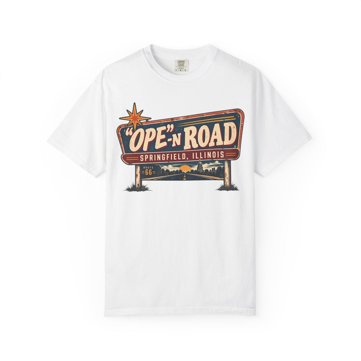 Ope-n Road Wide Vintage Road Sign T-Shirt