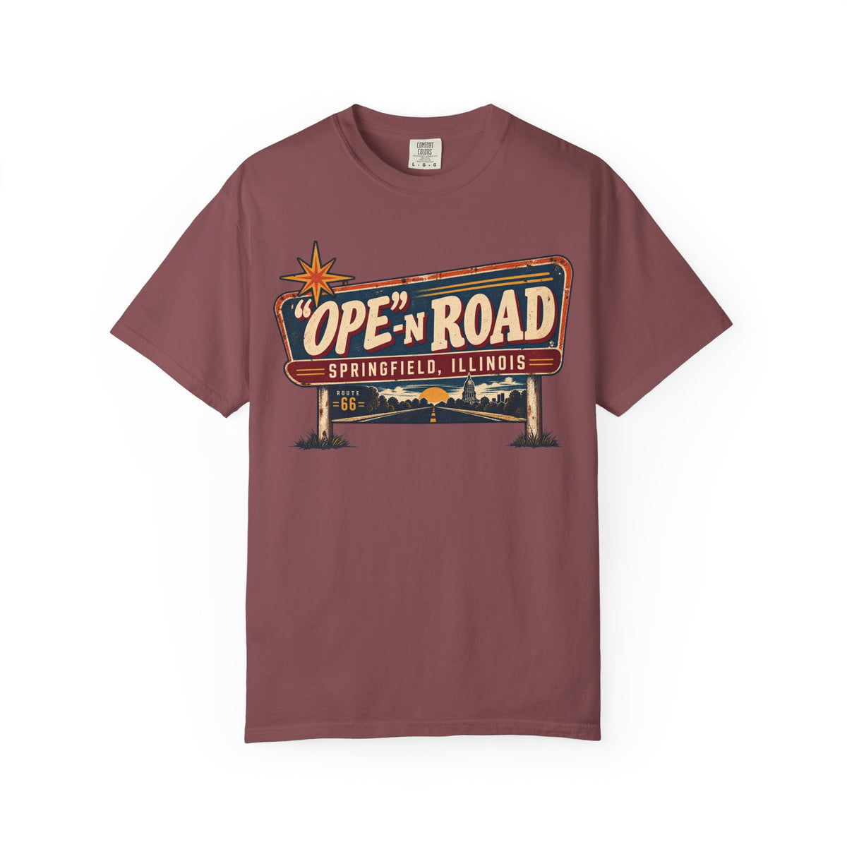 Ope-n Road Wide Vintage Road Sign T-Shirt