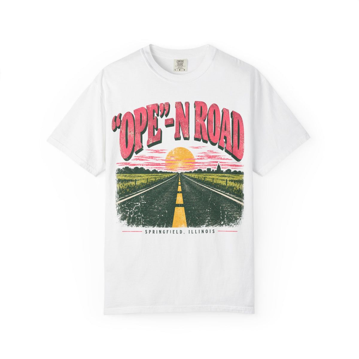 Pink Ope In Open Road Vintage Highway T-Shirt