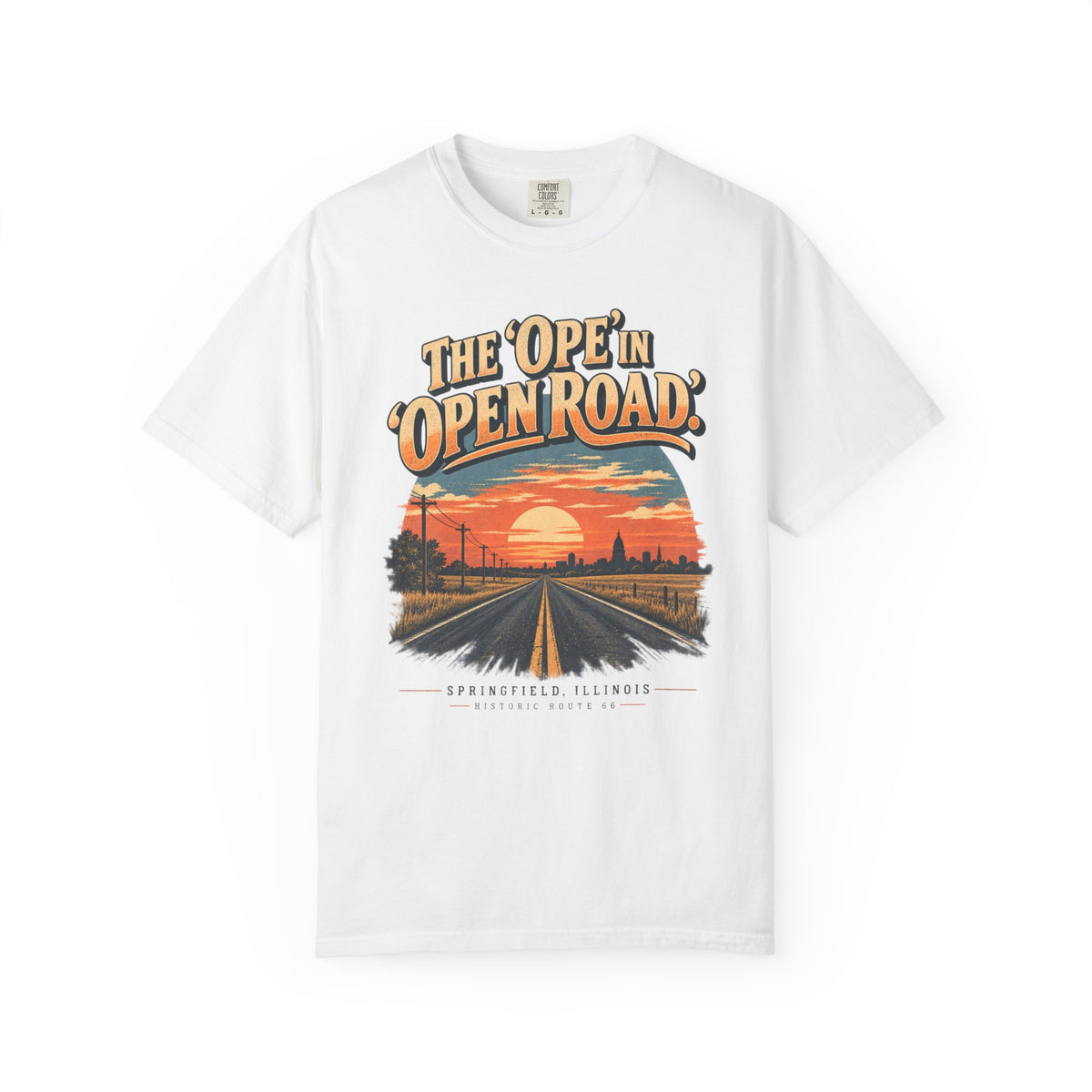 Ope In Open Road Orange Highway 66 T-Shirt